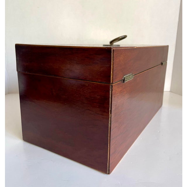 Mid-19th Century English Mahogany Tea Caddy Chest With Glass Mixing Bowl For Sale - Image 13 of 15