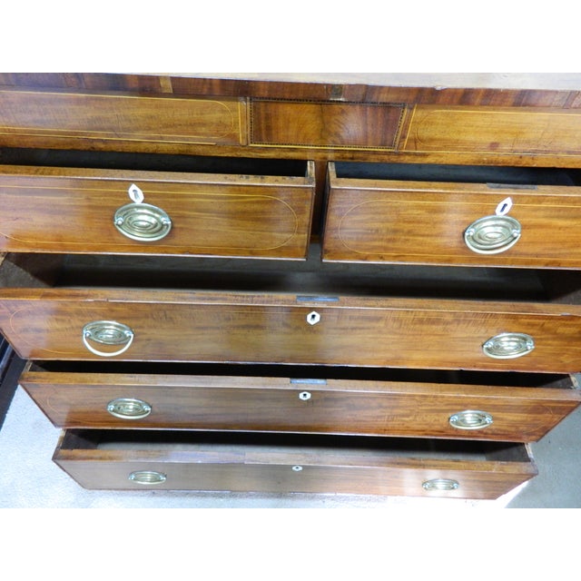 Wood Victorian Mahogany Inlay Chest of Drawers For Sale - Image 7 of 18