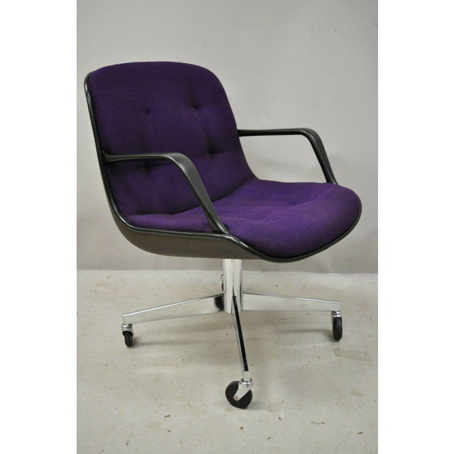 Vintage Steelcase Mid Century Modern Purple Rolling Office Desk