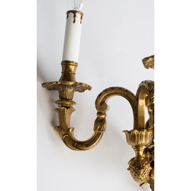 1950s 1950s French Brass Cherub Wall Sconce a Pair For Sale - Image 5 of 11