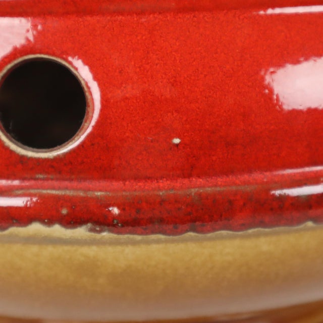 Large Vintage Red and Yellow Ceramic Lamp Base, 1960s For Sale - Image 17 of 18