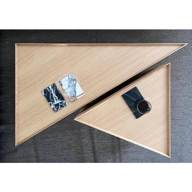 Wood Ecke Coffee Tables in Oak by Hagar Abiri, Set of 2 For Sale - Image 7 of 18