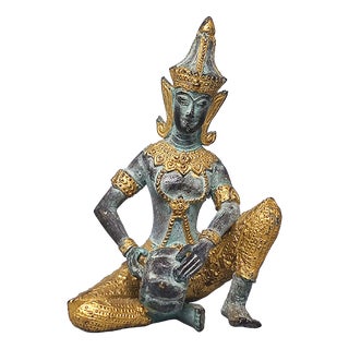 Thai Decorative Bronze Statue Depicting Deity, 1940s For Sale