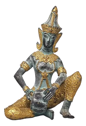 Thai Decorative Bronze Statue Depicting Deity, 1940s