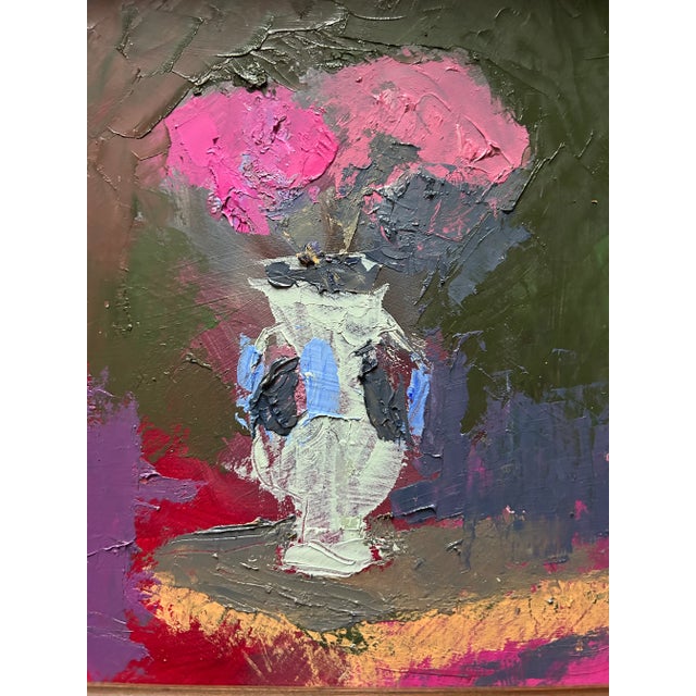 Original Impressionist Oil Painting of Flowers For Sale - Image 4 of 6