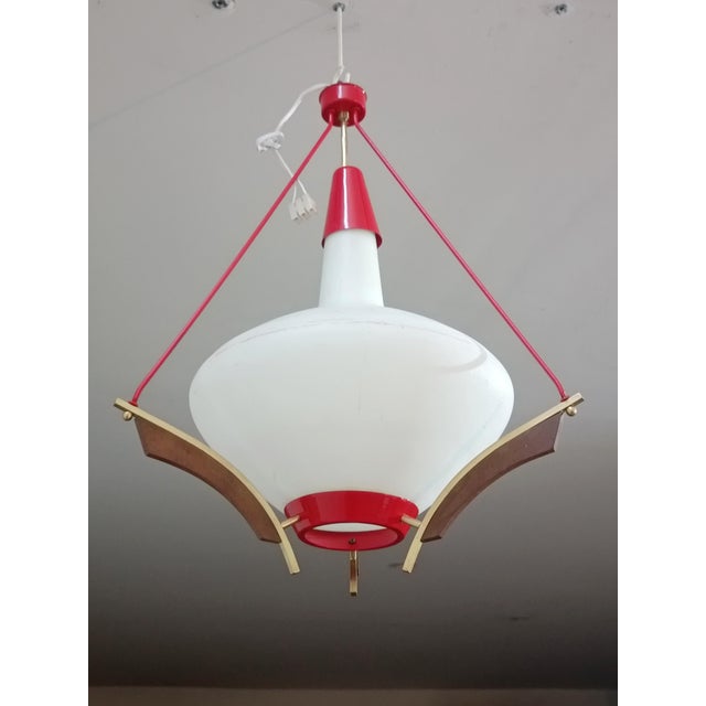 Wood Vintage Scandinavian Hanging Lamp, 1960s For Sale - Image 7 of 7