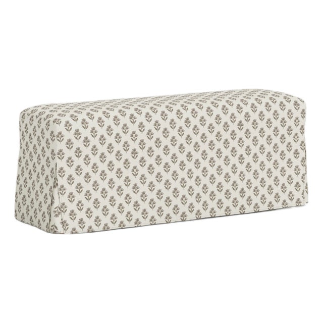 Slipcover for Stoffer Home x Cloth & Company for Lindy Slipcover Dining Bench in Francie Floral Mauve For Sale