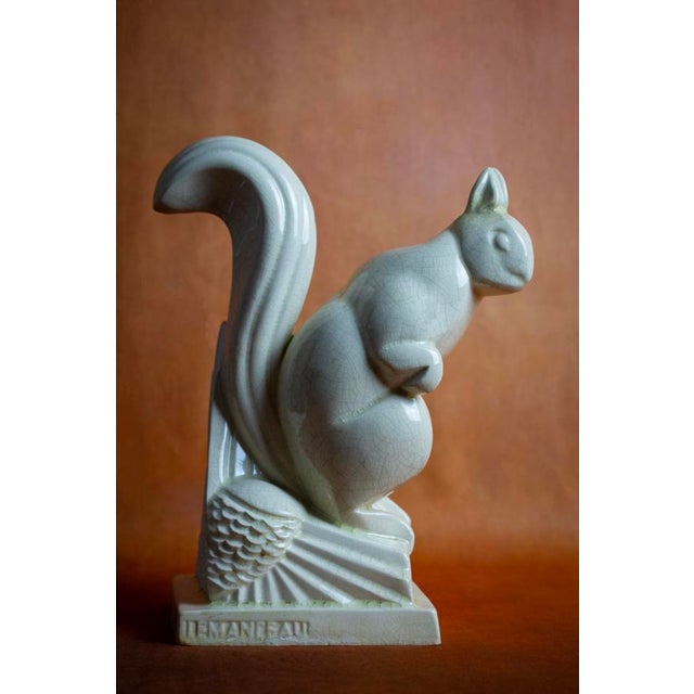 Art Deco Squirrel in Crackled Glazed Earthenware by Charles Lemanceau for Saint-Clément, France, 1920s For Sale - Image 12 of 12