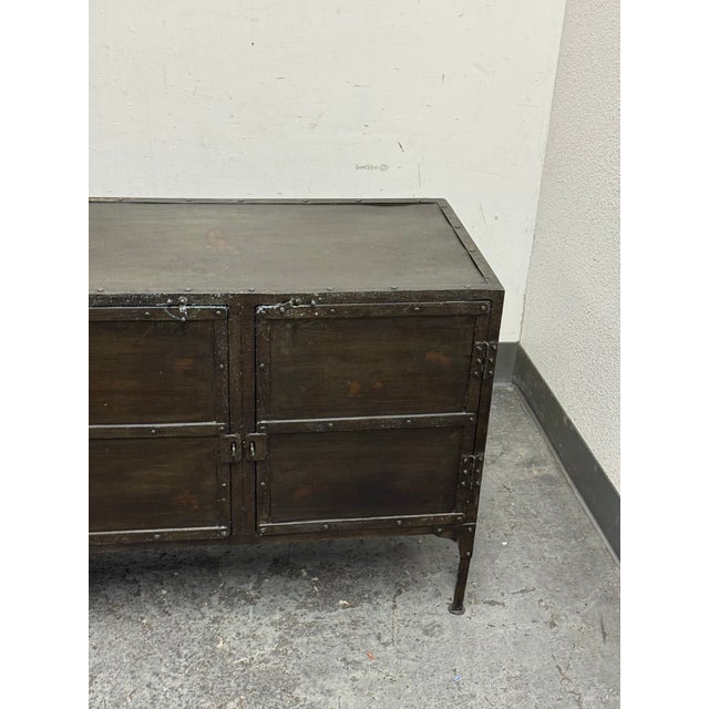 Industrial Restoration Hardware Industrial Tool Chest Sideboard For Sale - Image 3 of 12