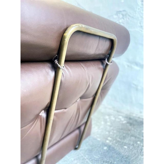 Vintage Yugoslav Convertible Leather Chair Bed, 1970s For Sale - Image 11 of 14