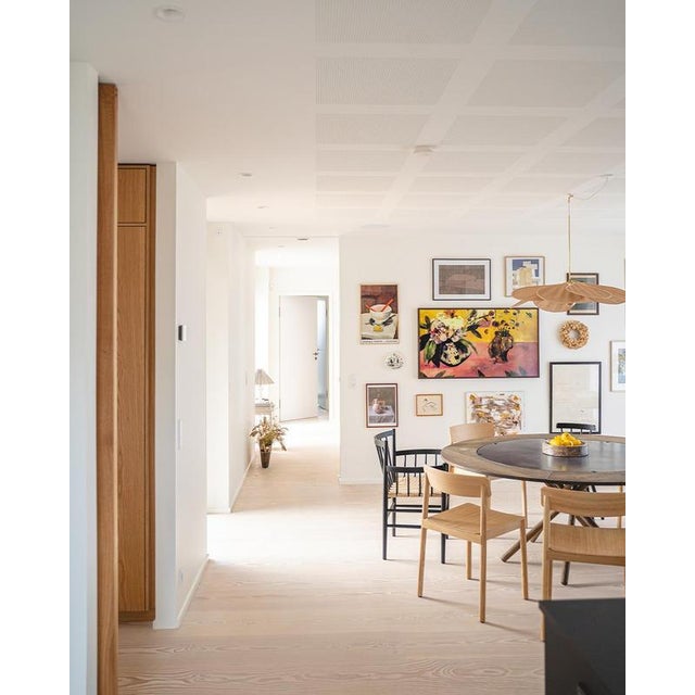 Metal Hector Dining Table 120 with Concrete Top and Dark Oak Legs by Eberhart Furniture For Sale - Image 7 of 13