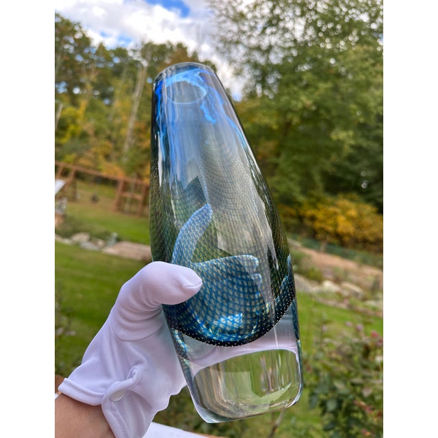 Orrefors Kraka No. 322 Vase by Sven Palmqvist, 1950s Swedish Art Glass For Sale - Image 9 of 12