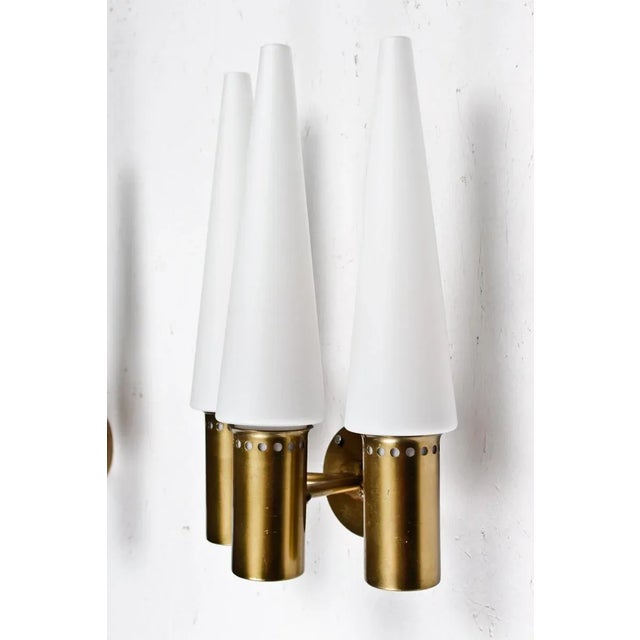 Mid-Century Modern Wall Sconce in Brass and Opaline Glass by Hans-Agne Jakobsson, 1950s For Sale - Image 3 of 8