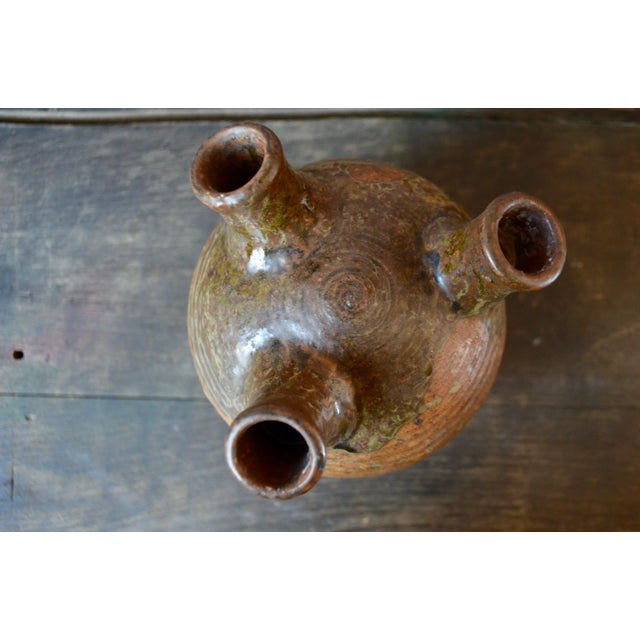 1960s Stoneware Vase with Triple Neck by André Bodin for Bodin André, 1960s For Sale - Image 5 of 10
