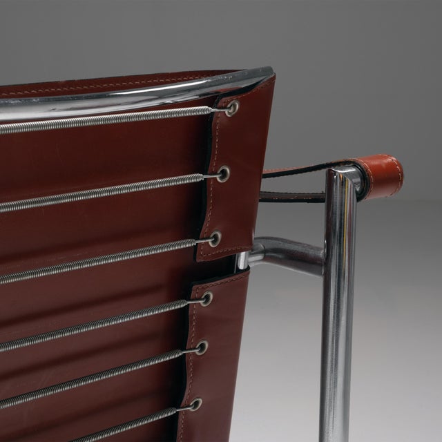 LC1 Lounge Chairs in Brown Leather by Le Corbusier for Cassina, 1980s, Set of 2 For Sale - Image 10 of 12