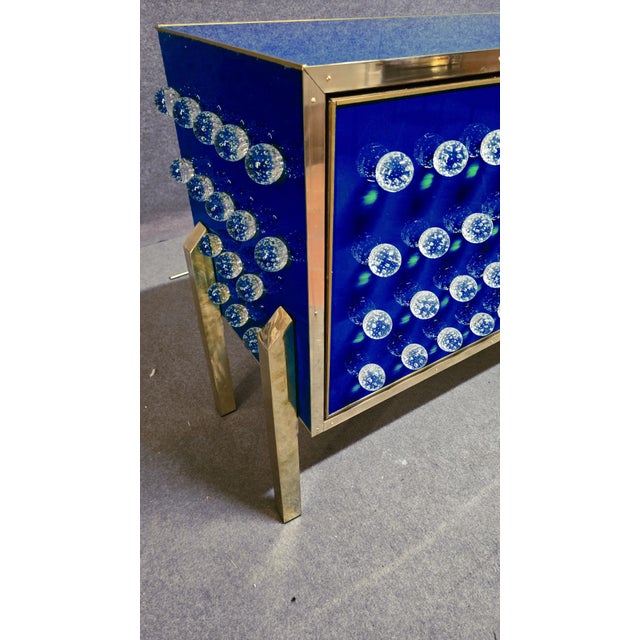 Handmade Italian Brass and Murano Glass Sideboard with 120 Spheres from Justfurnituress SRL For Sale - Image 6 of 12