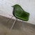 1971 MCM Eames Herman Miller Molded Fiberglass Shell Armchair Upholstered Green Naugahyde Galvanized H Base For Sale - Image 6 of 18