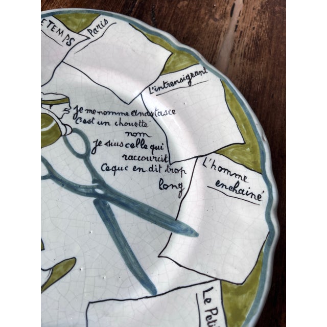 Ceramic Antique 1917 Hr Quimper Assiettes Du Cercle Du Soldat/Circle of the Soldier of the 6th Arrt Faience Plate Anastasie or Anastacia, War Plates For Sale - Image 7 of 9