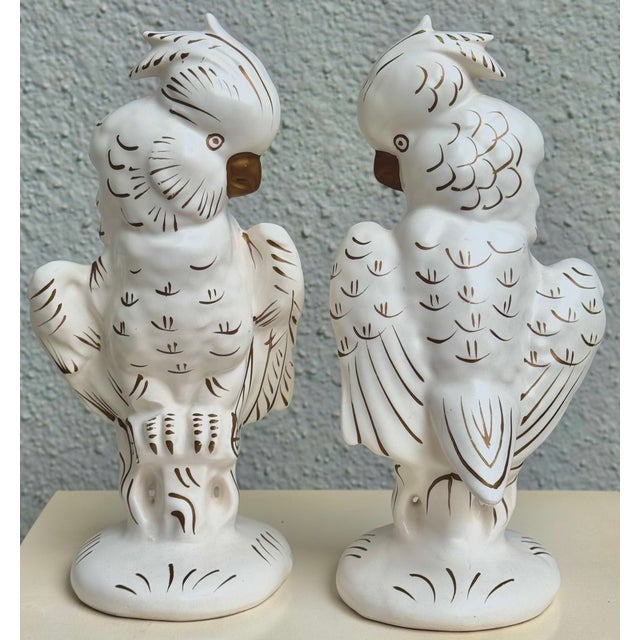 Mid-Century Modern Made in Japan Cockatoo Parrots - A Pair For Sale - Image 11 of 16