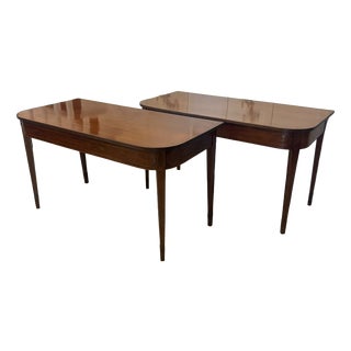 Antique Georgian Mahogany Inlaid Console Tables, 1800, Set of 2 For Sale