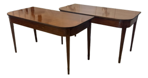 Antique Georgian Mahogany Inlaid Console Tables, 1800, Set of 2