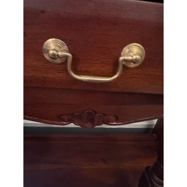 Antique Mahogany Hall Tree With Oval Mirror For Sale In Houston - Image 6 of 8
