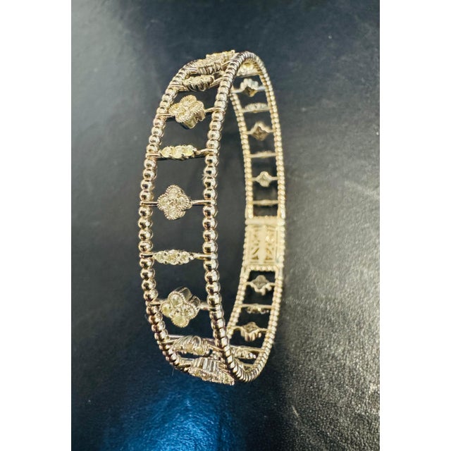 2 Ct Brilliant Cut Diamond Metro Women 14 Kt White Gold Diamond Bangle Bracelet For Sale - Image 18 of 18