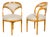 Biedermeier 19th Century Chairs with Ebonized Accents and New Upholstery, a Pair For Sale