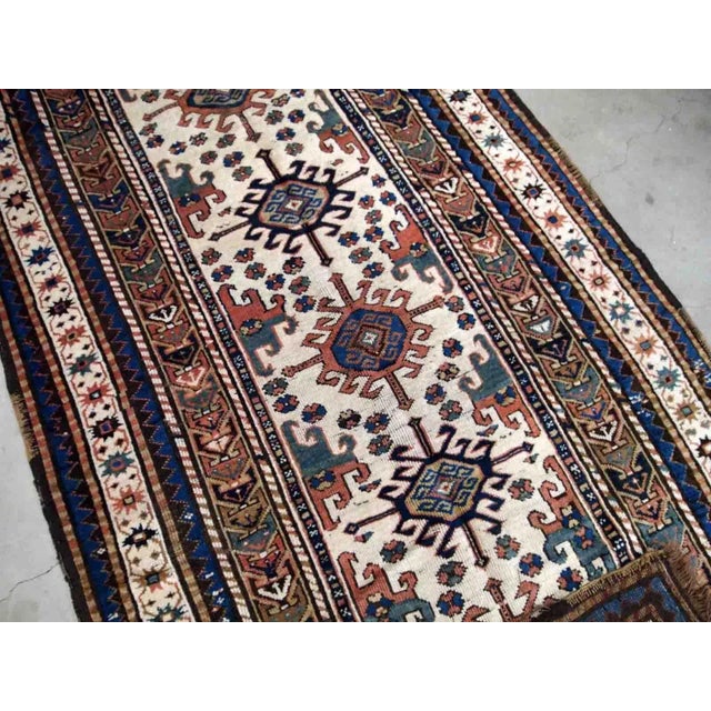 Traditional Late 19th Century Antique Handmade Caucasian Kazak Rug For Sale - Image 3 of 7