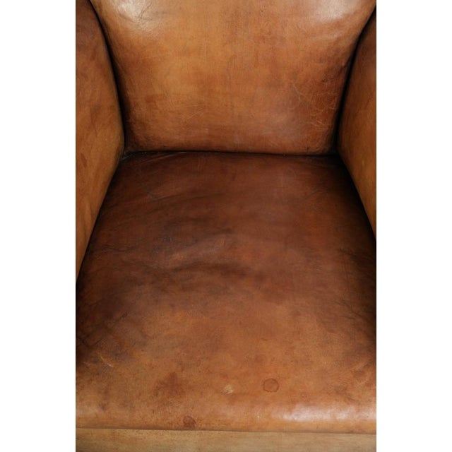 Antique English Sheepskin Armchair For Sale - Image 6 of 14