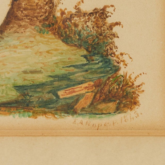 Mid 19th Century Framed Antique Watercolor of a Parrot For Sale - Image 5 of 8