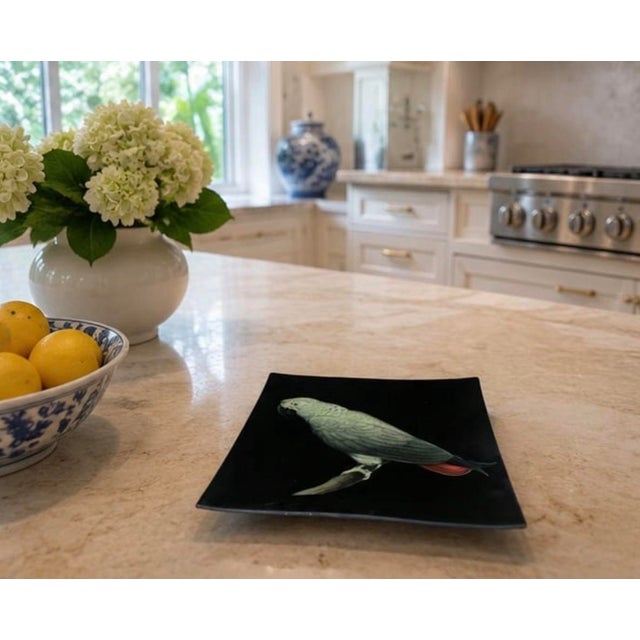 Mid-Century Italian Artisanal Decoupage Decorative Plate For Sale - Image 9 of 12