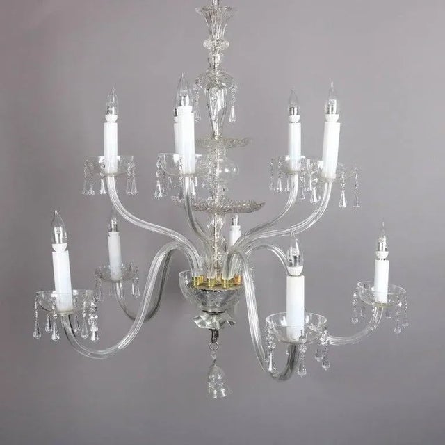 Rustic European Oversized European Ten-Light Crystal Chandelier, 20th Century For Sale - Image 3 of 11
