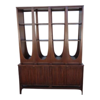 Broyhill Brasilia Two Part Room Divider Wall Unit Shelf 6397 For Sale