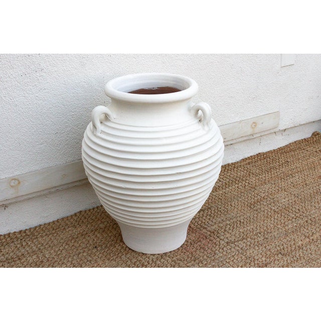 Large White Terracotta Greek Planter For Sale - Image 4 of 7