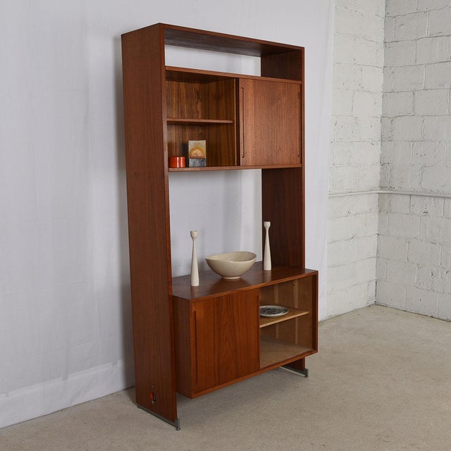 Danis Modern Single Modular Wall Unit Column / Room Divider in Teak by