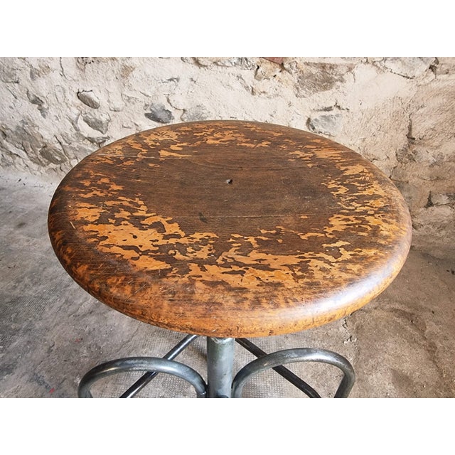 Vintage Industrial French Stool from Heliolith, 1950s For Sale - Image 15 of 18