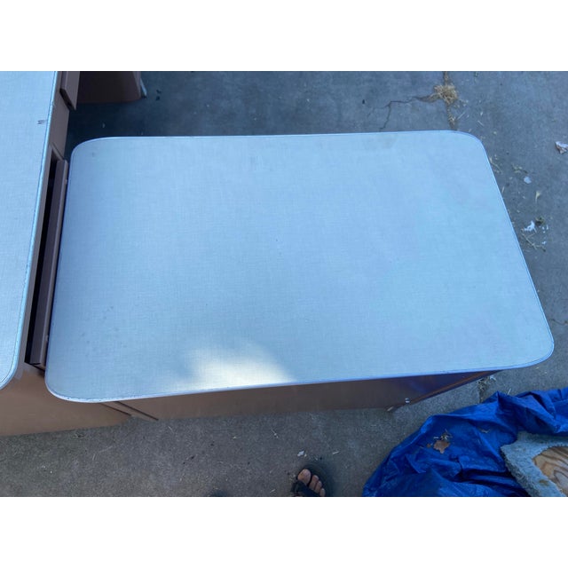 Almond 1950s General Fireproofing Vintage Mid Century Modern Tanker Desk For Sale - Image 8 of 12