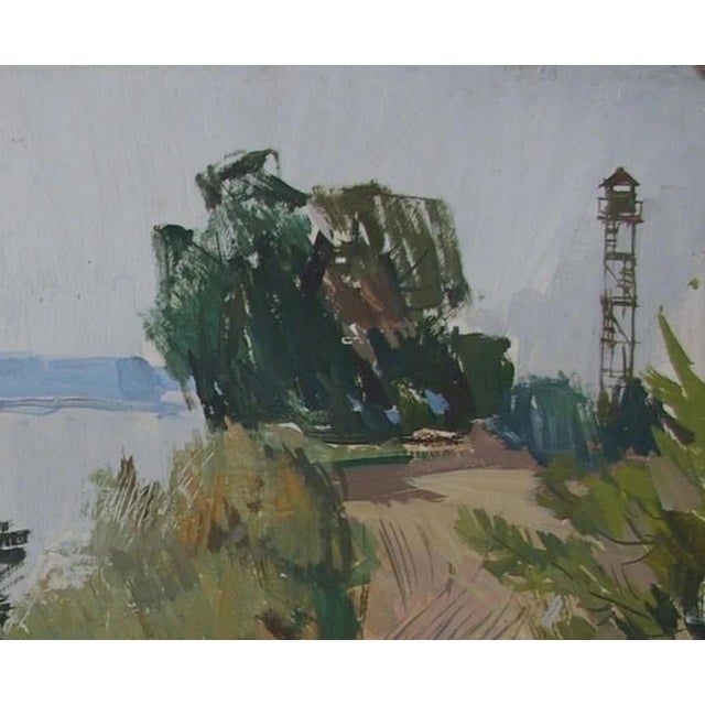 Realism Impressionist Forest Oil Painting, Original Ukrainian Art on Cardboard 60-70 For Sale - Image 3 of 6