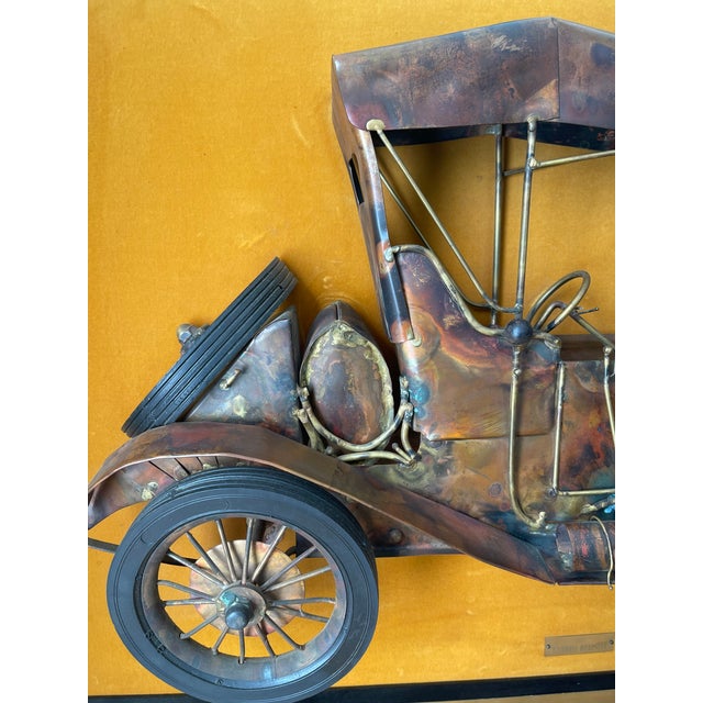 1960s Original Brutalist Curtis Jere Style Maxwell Roadster Wall Sculpture For Sale - Image 4 of 4