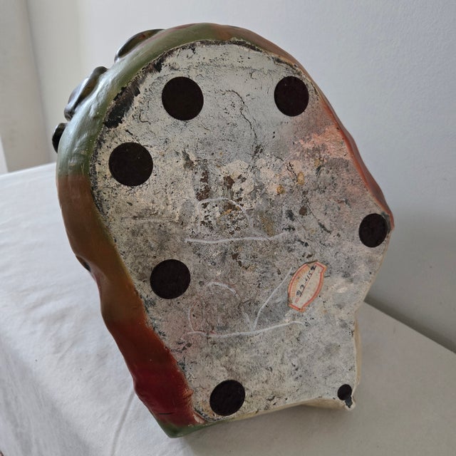 Avocado Vintage Chalkware Asian Sitting Child Chubby Cheeks Kimono Designer Repros La Signed For Sale - Image 8 of 13