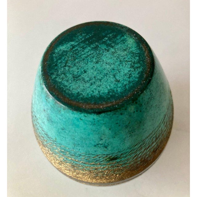 Metal Vintage Patinated Bronze Vase from WMF Ikora, Germany, 1930s For Sale - Image 7 of 9