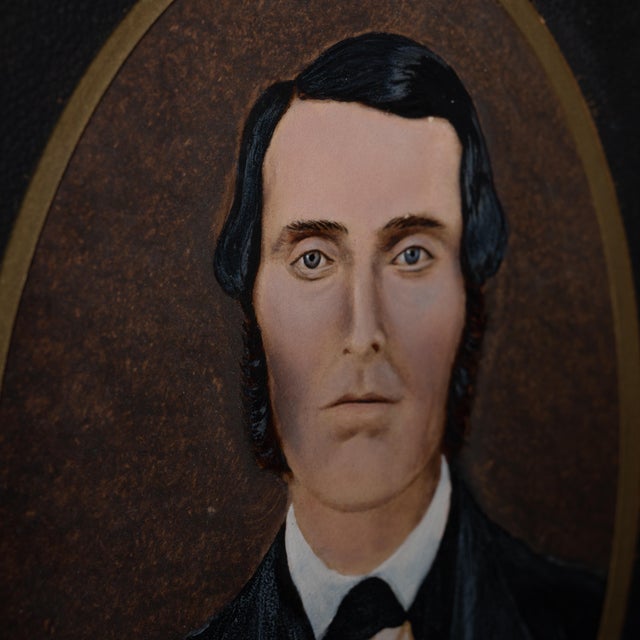 19th Century Painted Portrait Photograph of a Gentleman, 19th Century For Sale - Image 5 of 6