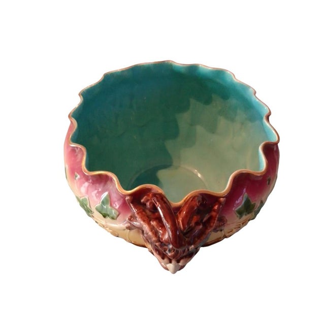 Art Nouveau Majolica Centerpiece, 1920s For Sale - Image 4 of 6