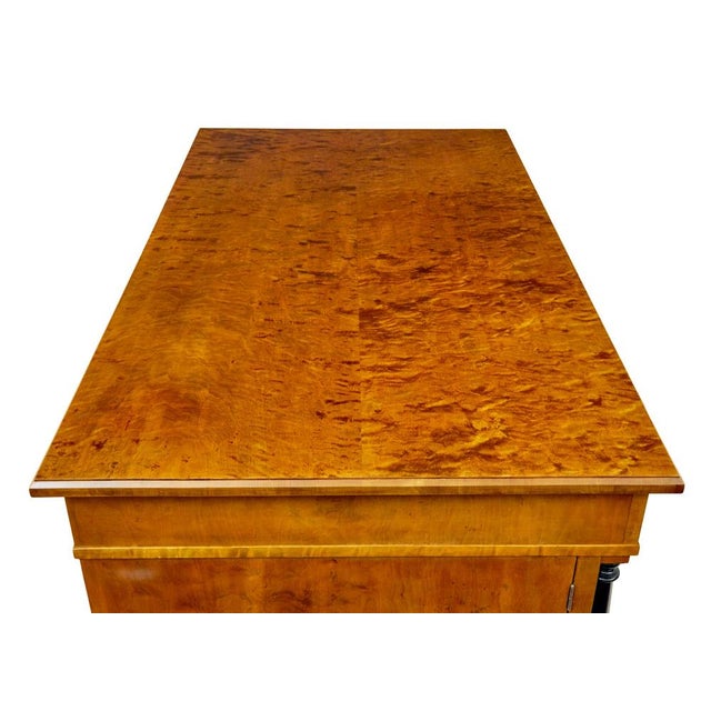 Swedish Empire Revival Birch Pedestal Desk, 1910 For Sale - Image 12 of 13