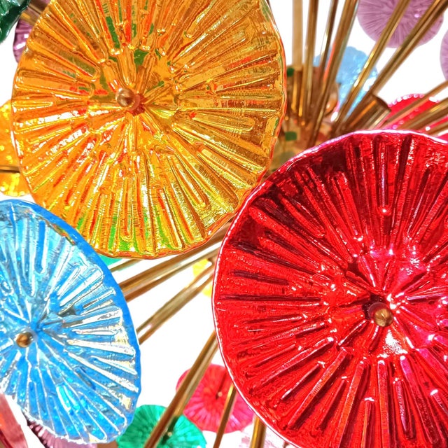 Sputnik Lamp with Murano Glass Discs, 1950s For Sale - Image 3 of 5