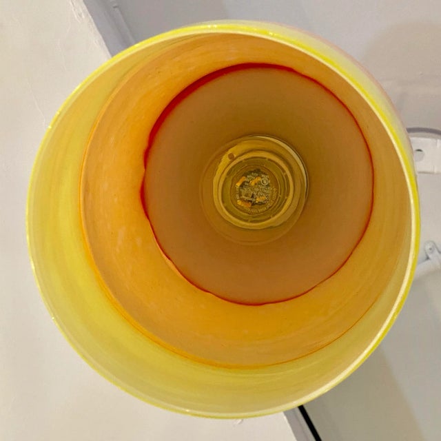 Contemporary Bespoke Italian Organic Yellow Orange Murano Glass Pendant Light For Sale - Image 4 of 10