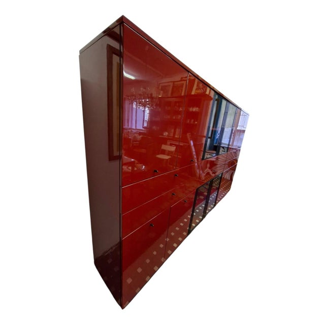 Italian Sideboard in Glossy Chinese Red Lacquer by Cappellini, 1990 For Sale - Image 4 of 18