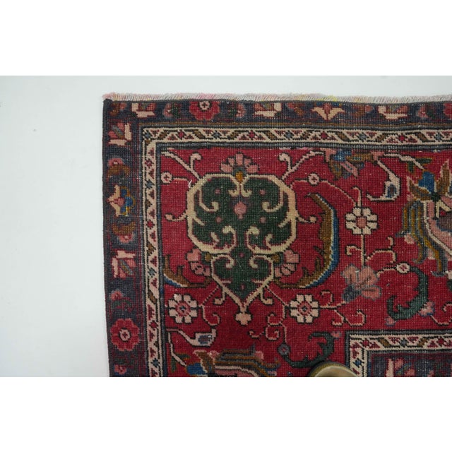 Red 1970s Vintage Persian Handmade Wool 10x13 Red Area Rug For Sale - Image 8 of 11