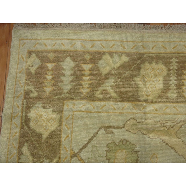 Vintage Inspired Square Size Turkish Oushak For Sale - Image 4 of 6